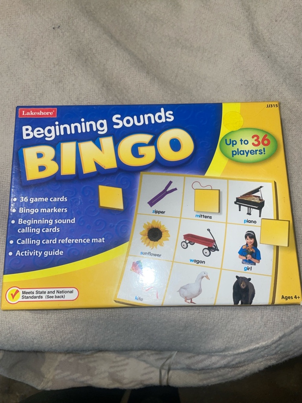 Beginning Sounds Bingo - Blue & Yellow